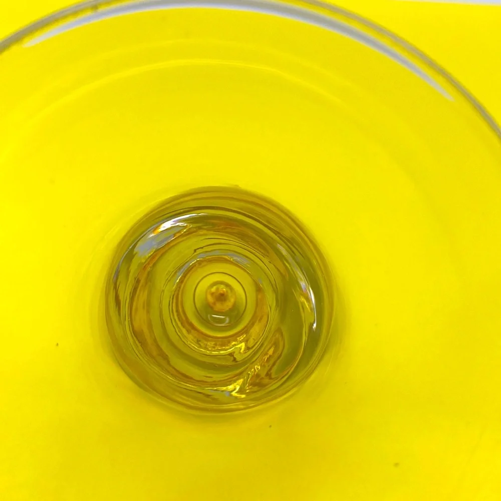Vintage Shot Glass With Yellow Colored Ball Inside